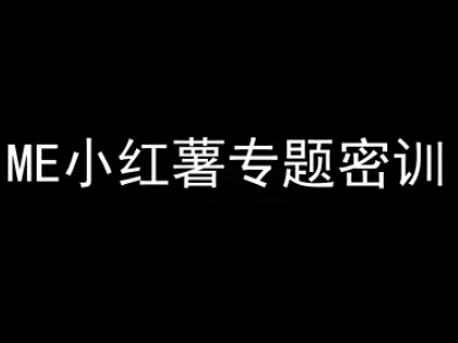 ME小红薯专题密训-小红书电商教程项目拆解-自媒体创业-工具使用友道副业网
